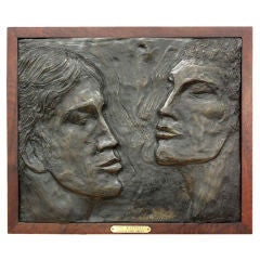 Laura Lengyel, "The Rapport, "" bronze plaque