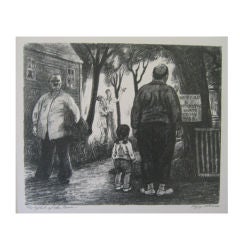 Peggy Bacon, "The Sights of the Town, " Lithograph