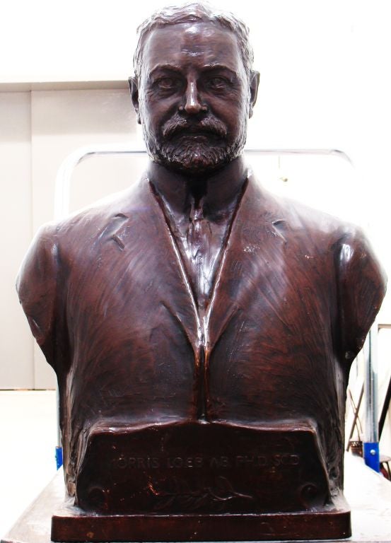 Glorious bronze bust with great sense of American history. <br />
<br />
It depicts a strikingly handsome and bearded gentleman, Morris Loeb, designed by the prominent Austrian/American sculptor Karl Theodore Francis Bitter (1867-1915), and cast