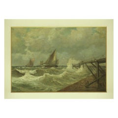 "Brisk Seas" a nautical oil painting by Einar From (1872 - 1972)