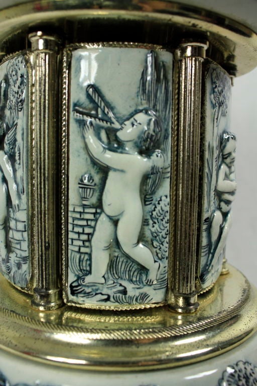 Vintage Italian Porcelain Cherub Music Cigarette Box Carousel 3