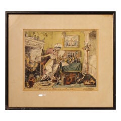 Antique Delightful Caricature with Animals by George Cruikshank
