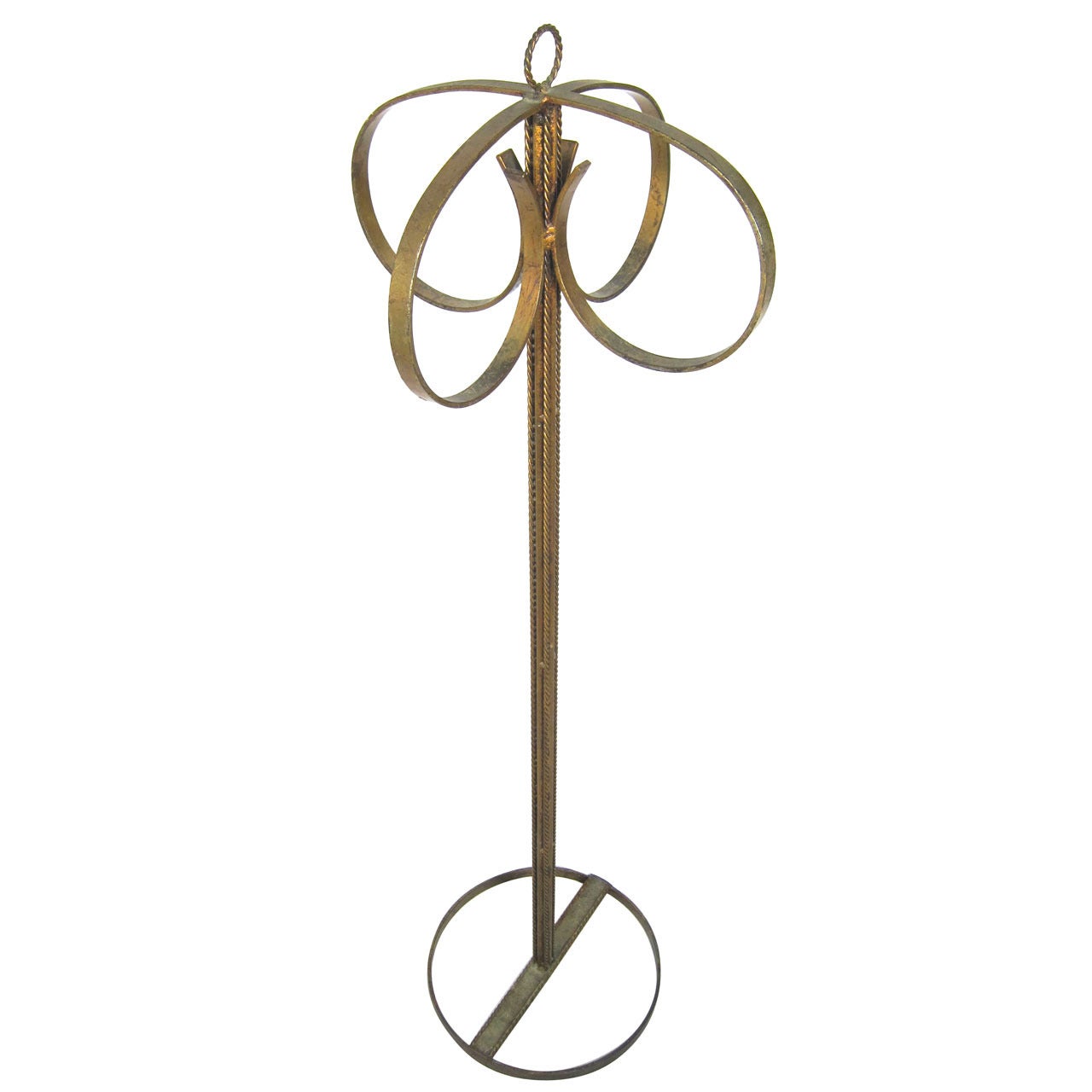 Mid Centry Hollywood Regency Gold  Metal  Bathroom Spa Towel  Bar Floor Stand