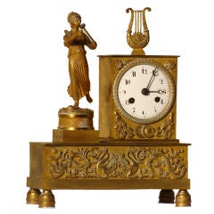 French bronze mantle clock