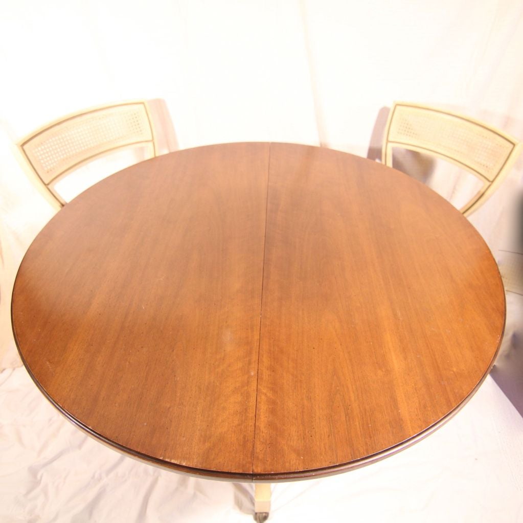 Dorothy Draper Dining Room Table W/ Leaf Four Chairs 1