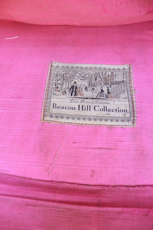 Louis VXI Beacon Hill Vogue pink torn upholstered Bergeres 3
