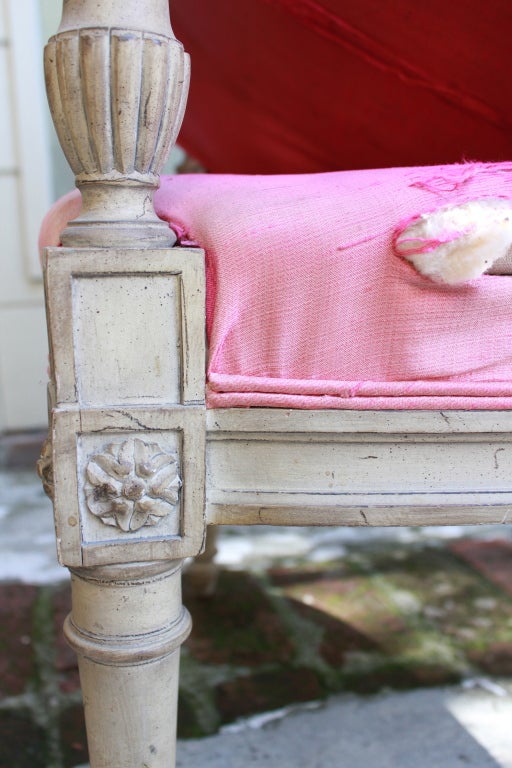 Louis VXI Beacon Hill Vogue pink torn upholstered Bergeres 4
