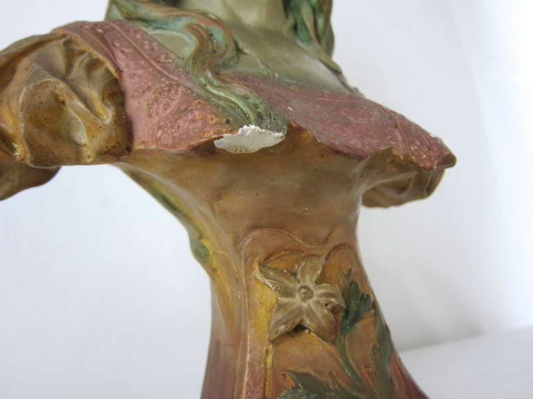 Art Nouveau Pair Alphonse Mucha Style Maiden Busts -Numbered 3