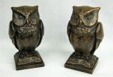 VINTAGE BRONZE FINISH OWL LOVERS BOOKENDS