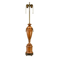 1950s Turned Wood Lamp