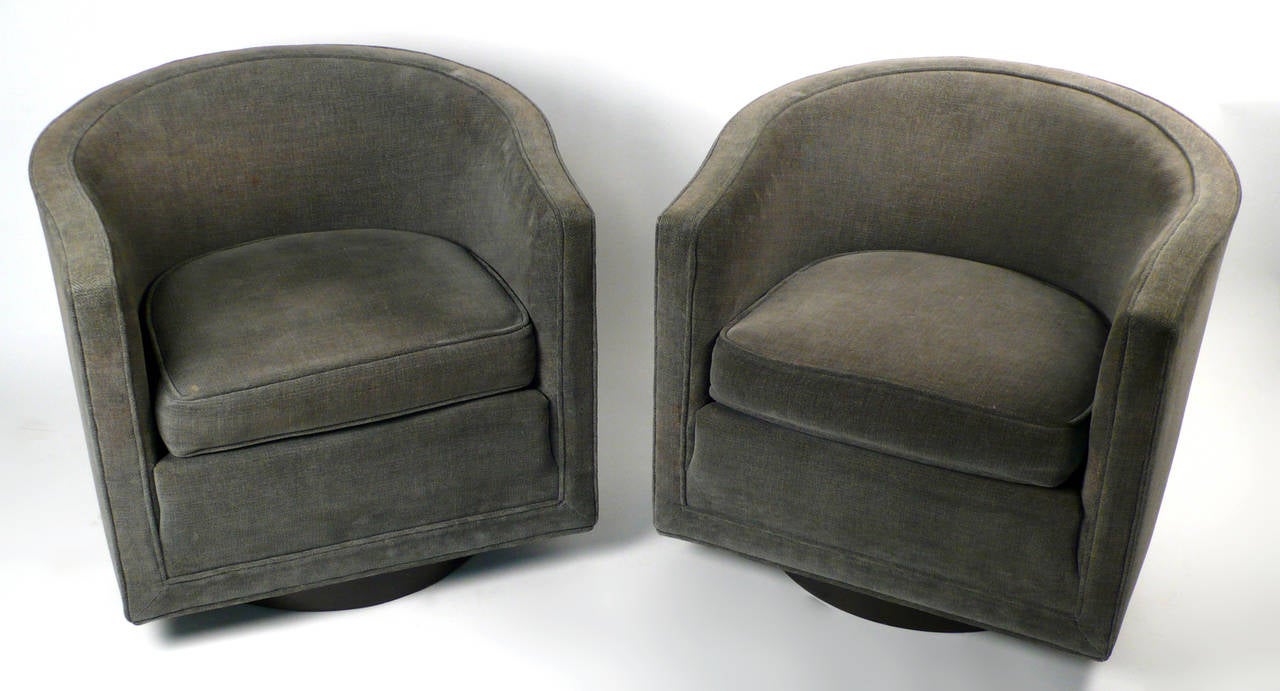 American Swivel Lounge Chairs Designed by Edward Wormley for Dunbar