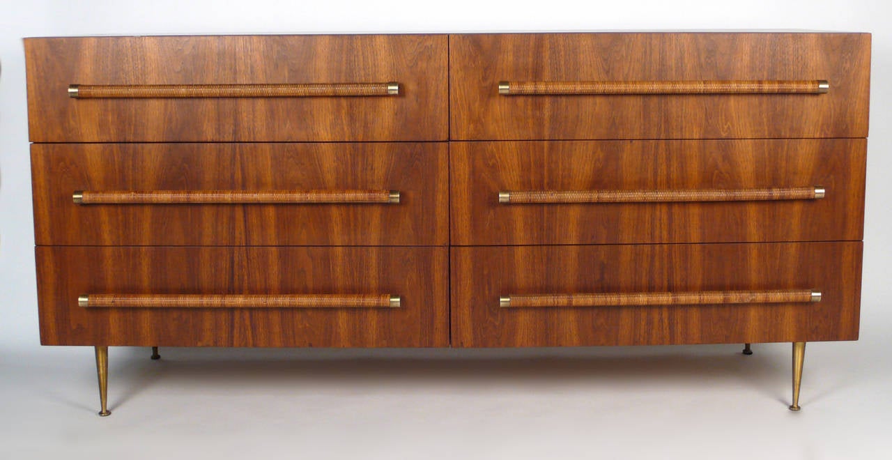 Mid-Century Modern Six-Drawer Dresser Designed by Robsjohn-Gibbings for Widdicomb