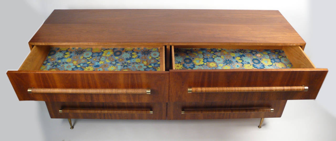 Six-Drawer Dresser Designed by Robsjohn-Gibbings for Widdicomb In Good Condition In Dallas, TX
