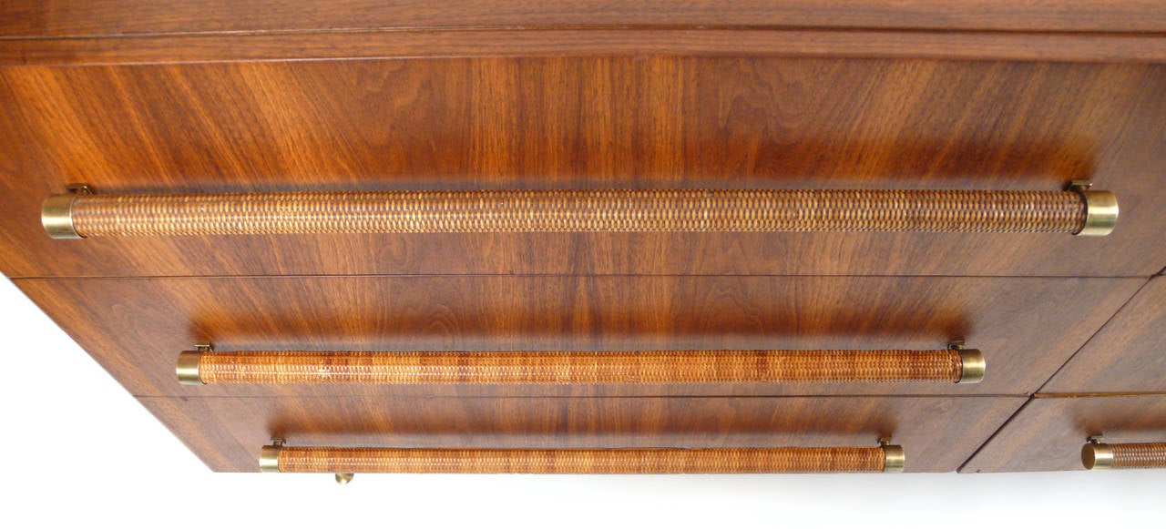 Brass Six-Drawer Dresser Designed by Robsjohn-Gibbings for Widdicomb