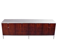 Rosewood and Marble Top Credenza designed by Florence Knoll