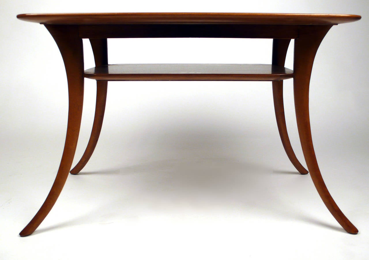 Mid-Century Modern Classic T.H. Robsjohn-Gibbings Sabre Leg Klismos Occasional Table