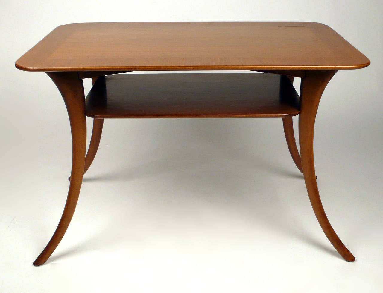 Classic T.H. Robsjohn-Gibbings Sabre Leg Klismos Occasional Table In Excellent Condition In Dallas, TX