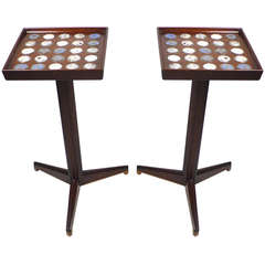 Pair of Wormley for Dunbar Janus Tables with Natzler Tiles