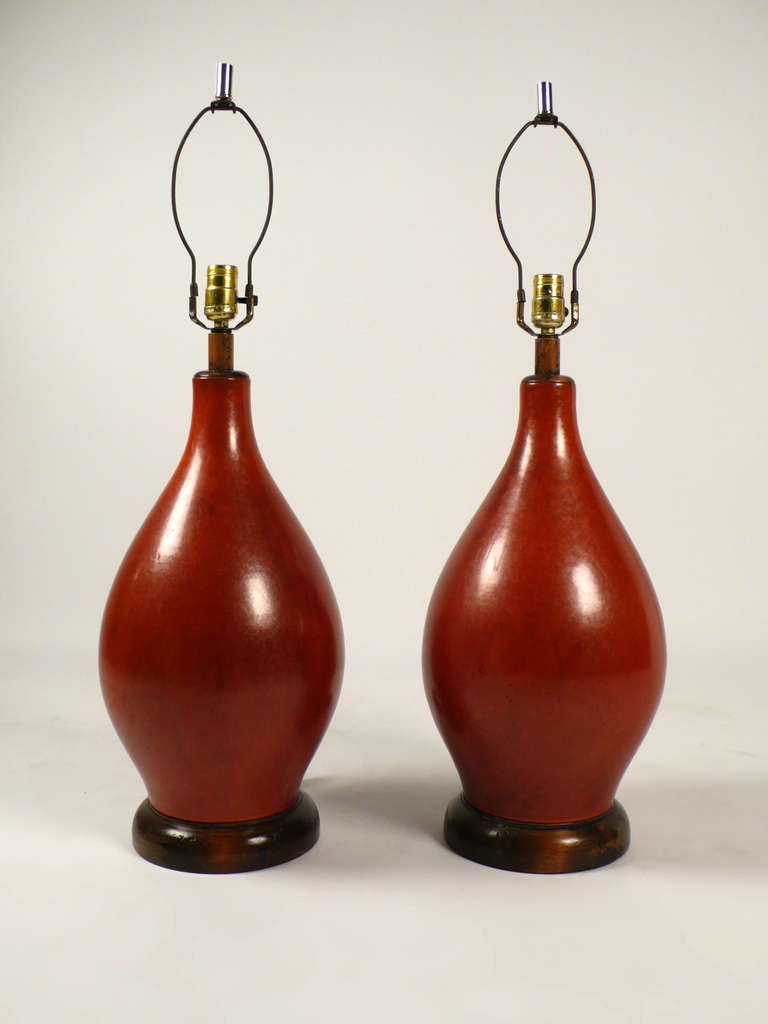 oxblood table lamps