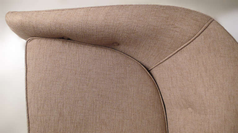 Textile Curved Sofa by Harvey Probber