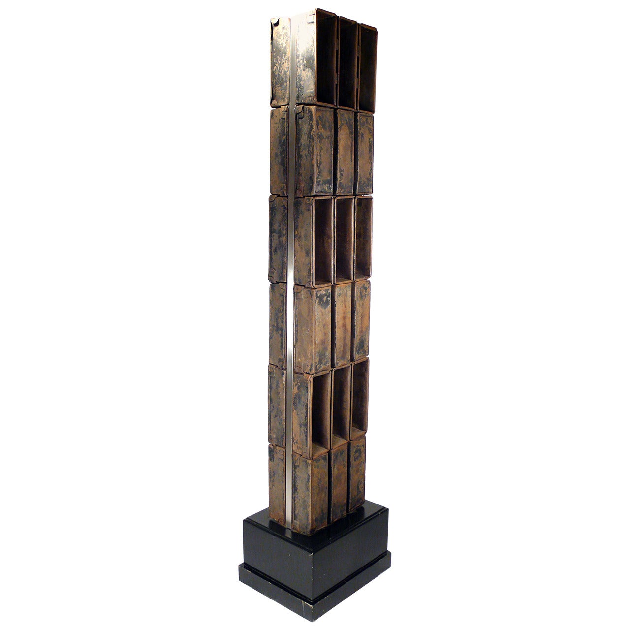 Arthur Silverman Brutalist Sculpture 1988 brushed stainless at 1stDibs