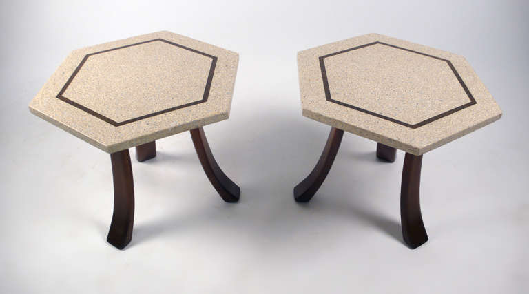 American Harvey Probber Hexagonal Side Tables
