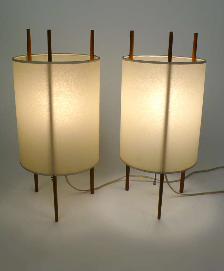 American Pair of Cylinder Lamps by Isamu Noguchi