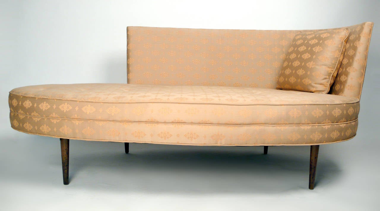 Sofa designed by Harvey Probber, original silk upholstery.