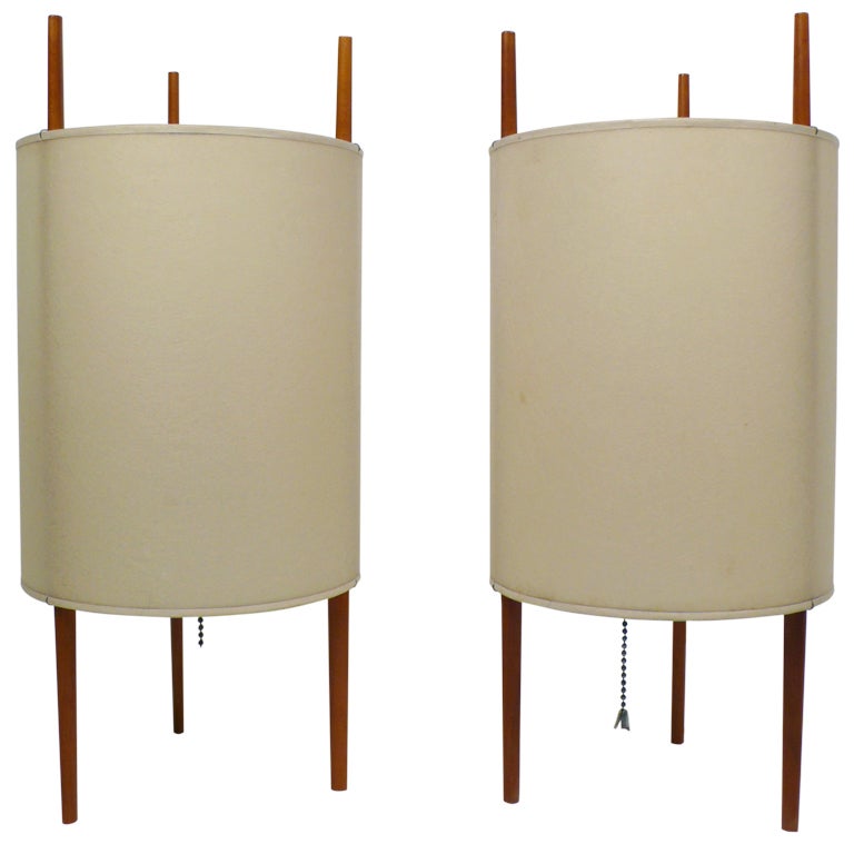 Pair of Cylinder Lamps by Isamu Noguchi