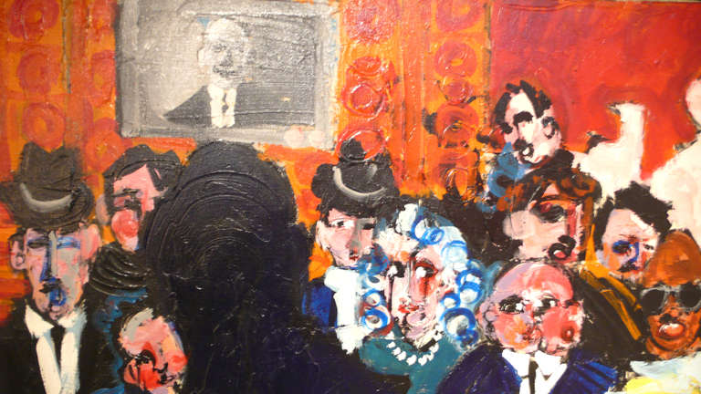 Modern Bar Scene Oil Painting by C. J. P. le Quidre