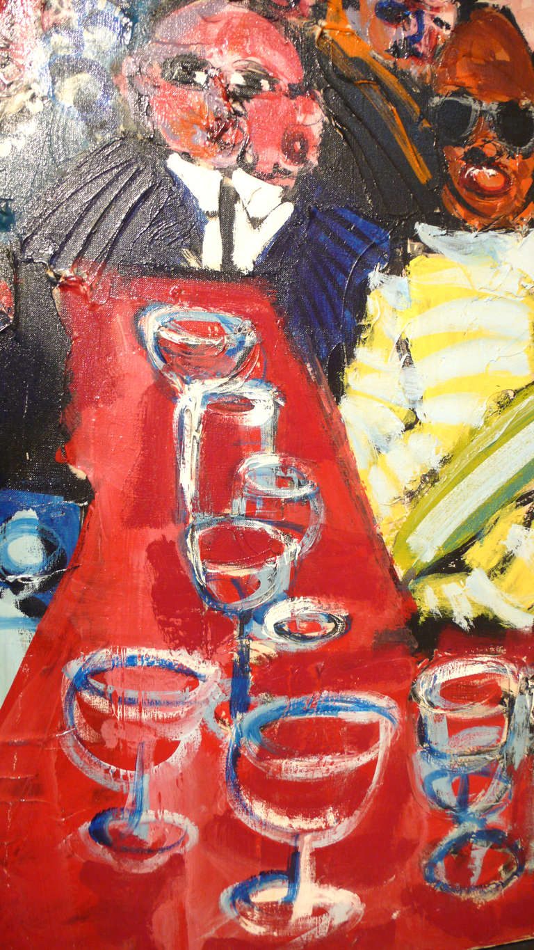 Unknown Bar Scene Oil Painting by C. J. P. le Quidre