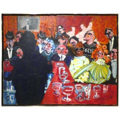 Bar Scene Oil Painting by C. J. P. le Quidre