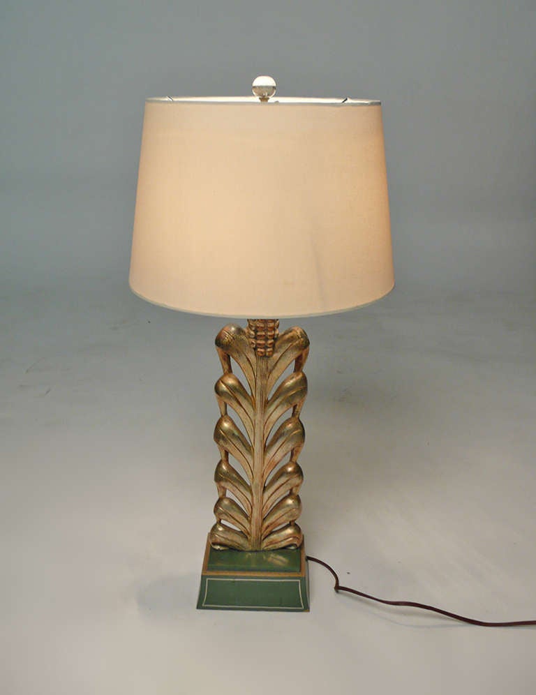 American Art Deco Gilt Silver Lamps
