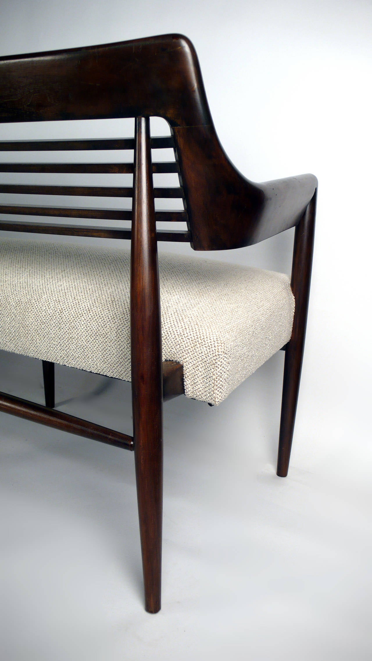 Walnut Architectural Slatted Dassi Bench