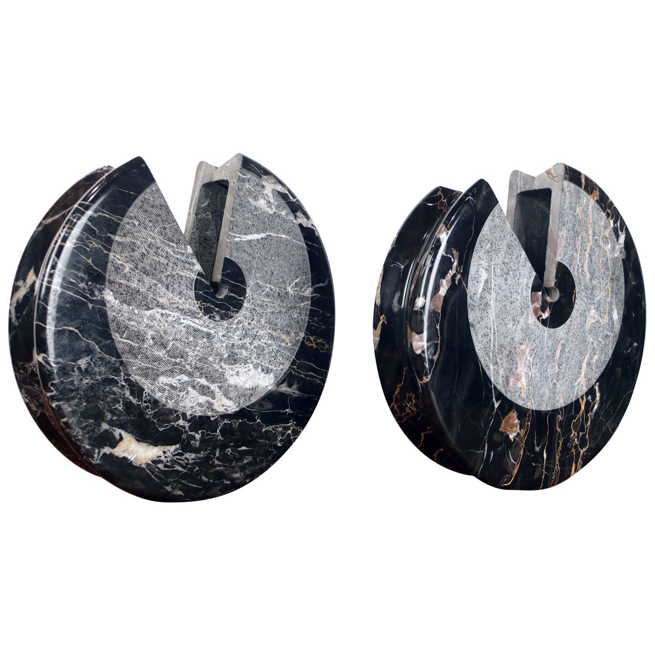 Pair of Marble Vases by Sergio Asti