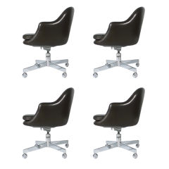 Set of 4 Harvey Probber Executive Office Chairs