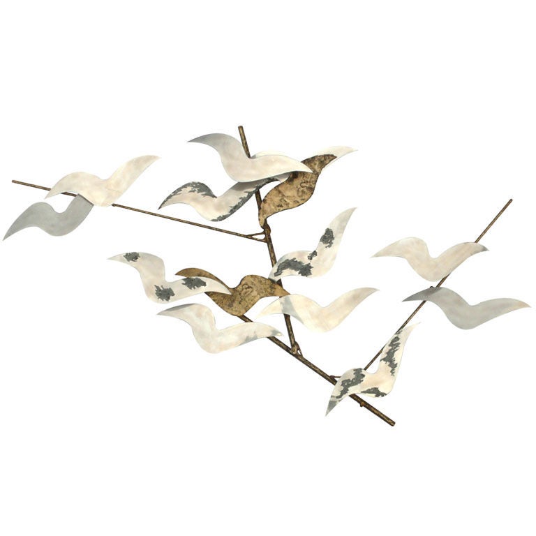 Stuart Mathews Stylized Bird Wall Sculpture