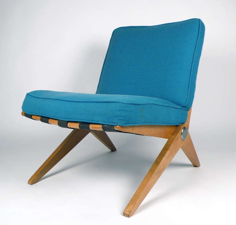 Mid-Century Modern Early Pierre Jeanneret Scissor Chair 