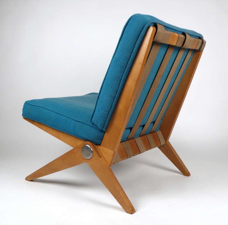 Early Pierre Jeanneret Scissor Chair  In Good Condition In Dallas, TX
