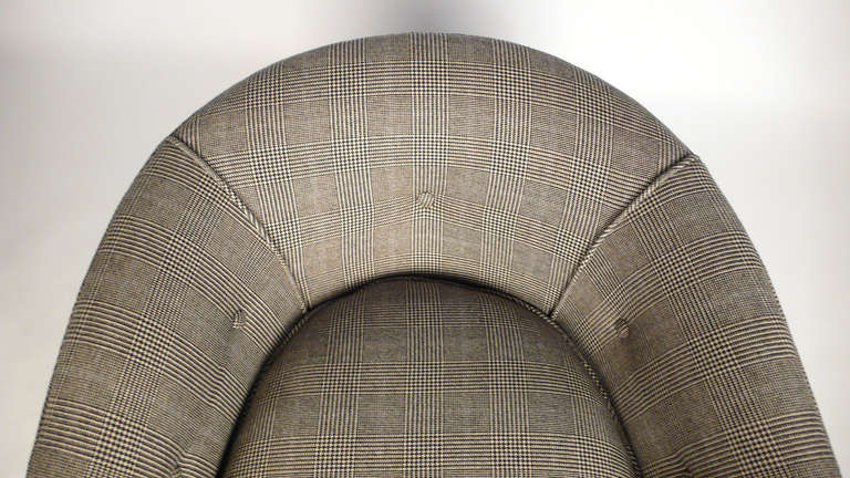 Milo Baughman Barrel Chair in Prince of Whales Textile 3