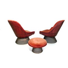 Early Lounge Chairs & Ottoman by Warren Platner for Knoll