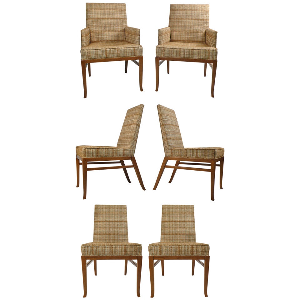 Six Upholstered Dining Chairs in the Manner of T.H. Robsjohn-Gibbings