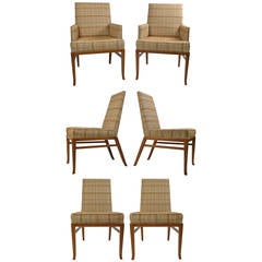 Vintage Six Upholstered Dining Chairs in the Manner of T.H. Robsjohn-Gibbings