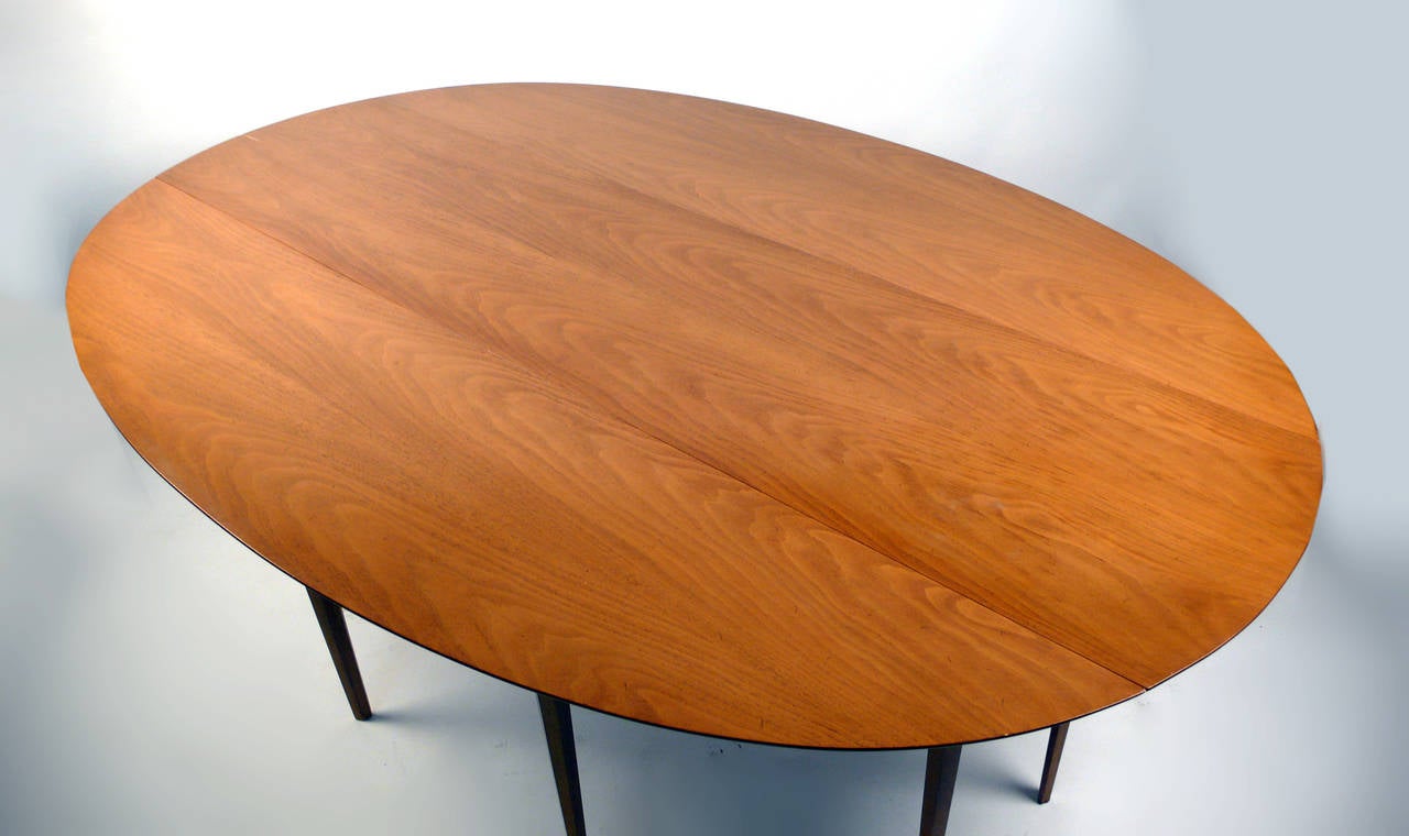Mid-Century Modern Dunbar Bleached Walnut Drop-Leaf Gateleg Table