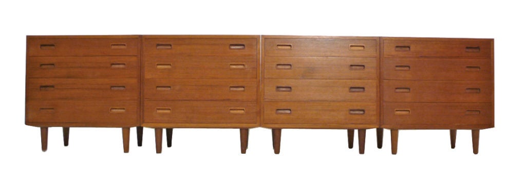 Four Hundevad Teak Chests with Floating Vanity