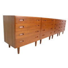 Four Hundevad Teak Chests with Floating Vanity