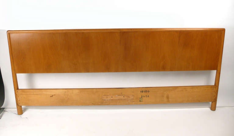 Sleek Kingsize Headboard by T.H. Robsjohn Gibbings for Widdicomb. King-sized for this period are not easy to find.
