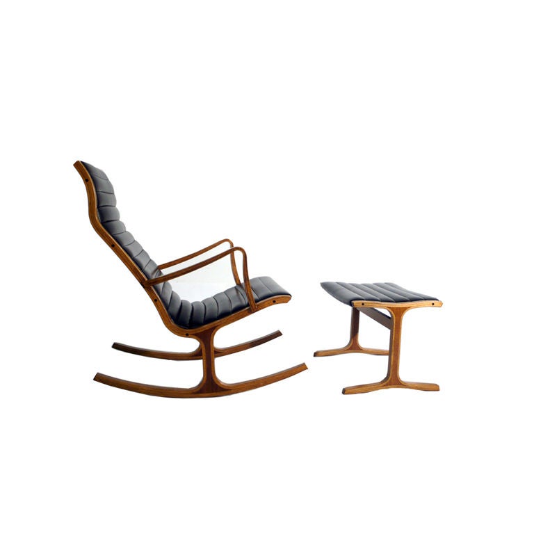 Heron Rocking Chair & Ottoman by Mitsumasa Sigasawa