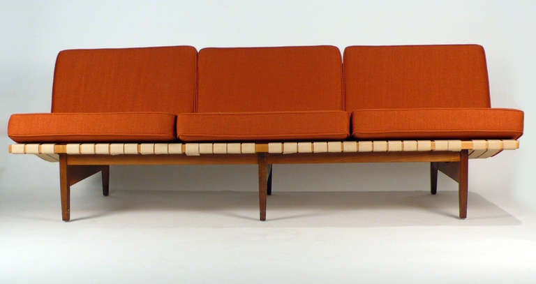 Early Knoll sofa designed by Lewis Butler. New foam and new period appropriate upholstery.
