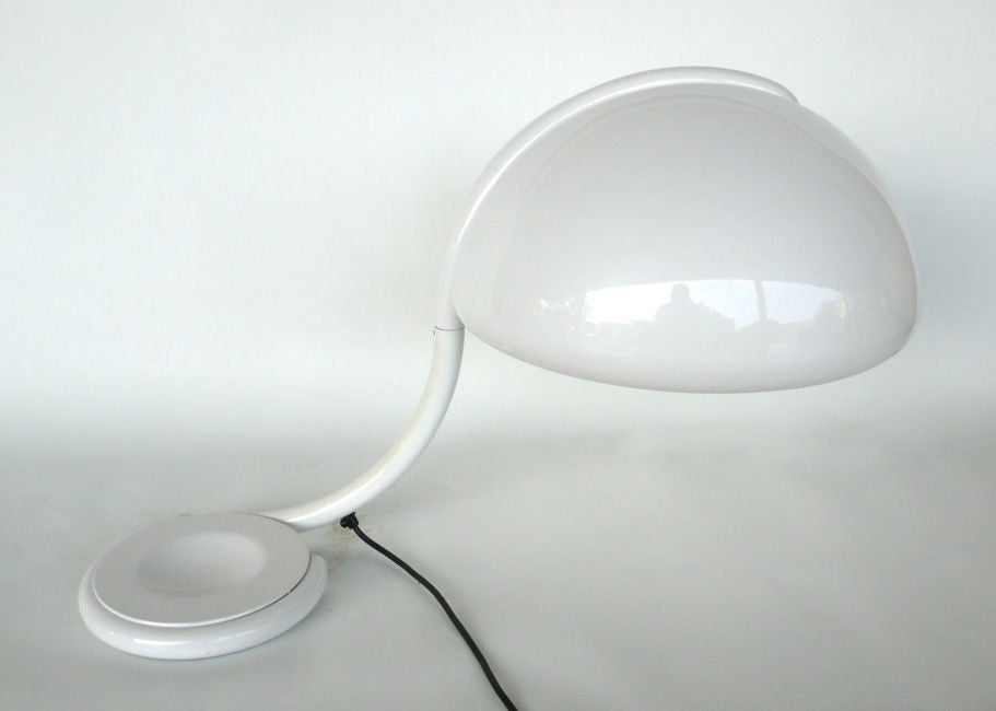 Pair of Serpente Lamps white 1970s 2